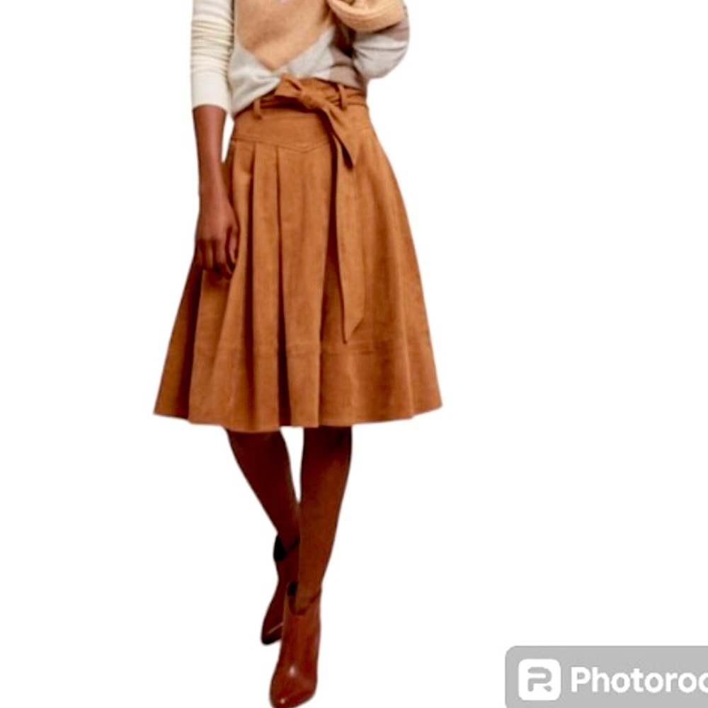 Anthropologie A Line Suede Skirt by Akeni SZ 10